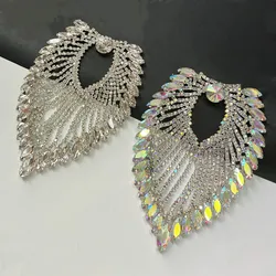 Rhinestone Epaulette Cutout Fishbone Hair Applique V-shaped Neckline Evening Dress Skirt Collar Decoration Wedding Decoration