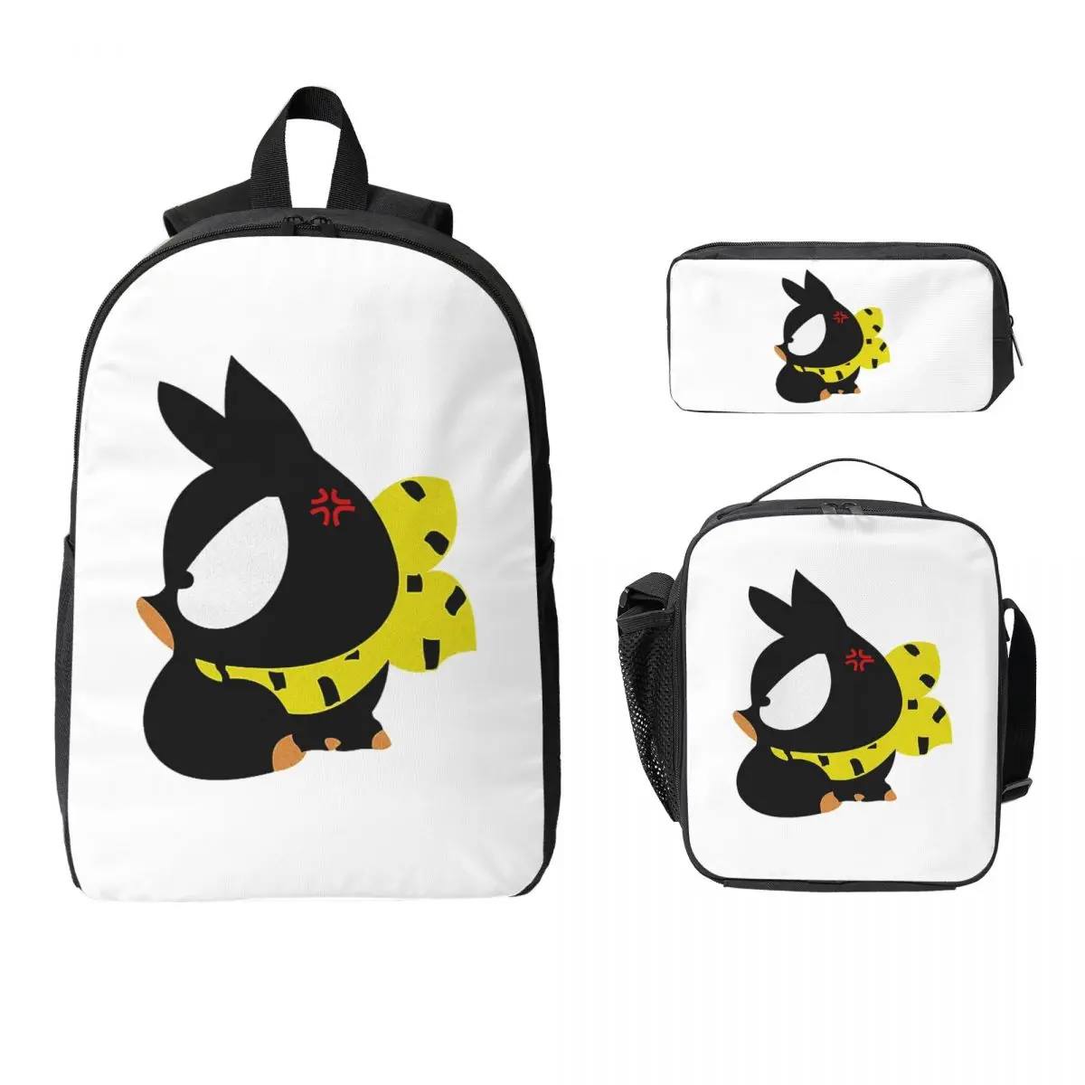 

Angry P-chan Backpack Student Boys Girls BookBag School Bag Computer Shoulder Bags 3ps Insulated Lunch Bag Pencil Case