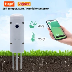 Tuya Zigbee Wireless Soil Moisture Meter Temperature Humidity Meter Waterproof Soil Monitoring Sensor Soil Tester for Planting