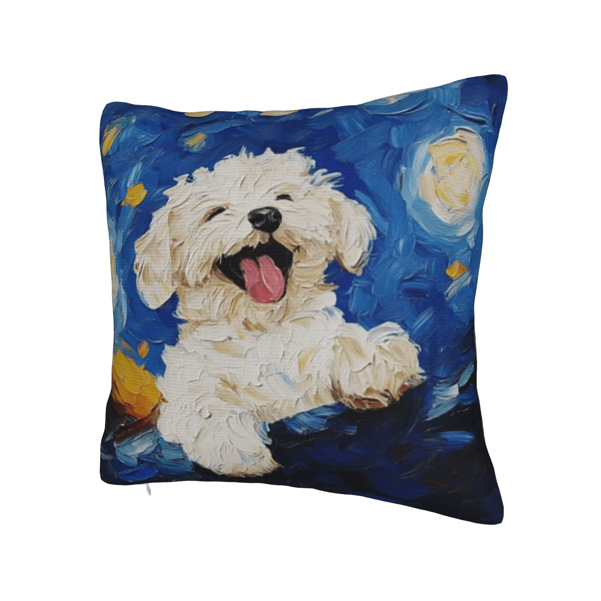 Cute Bichon Frise Pillow Case  Morden Pillow Cover Print Pillowcases For Sofa Home Decoration