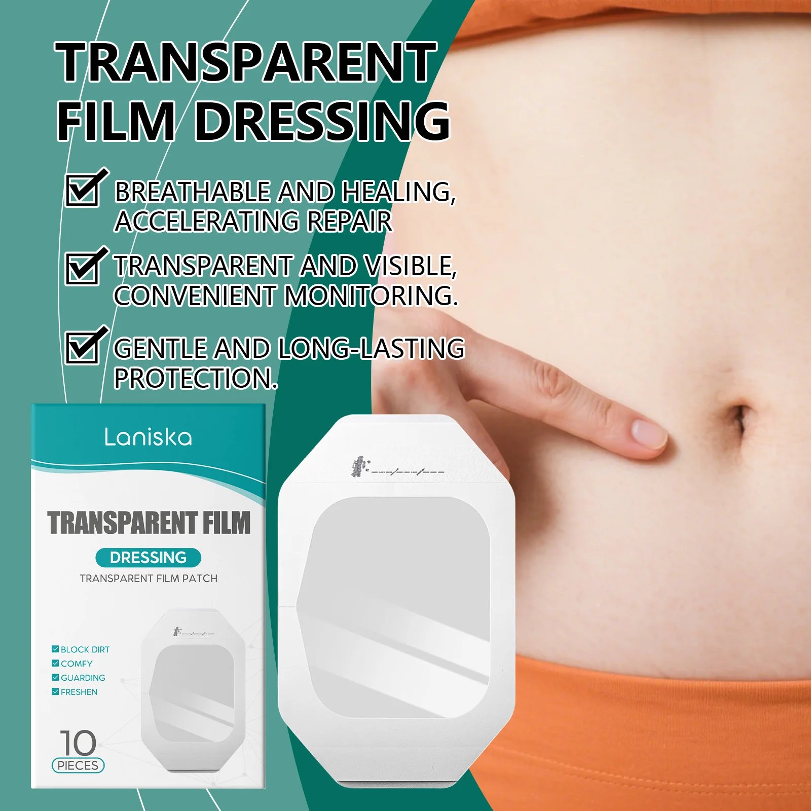 

10/20/30pcs Transparent Bandage Film Aftercare Protective Skin Anti Allergic Waterproof Breathable Adhesive Bandage Tape Patch