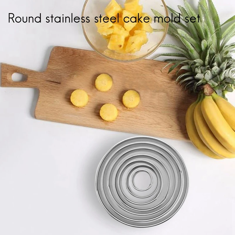 

14Pcs/Set Round Cookie Biscuit Cutter Set Stainless Steel Mousse Cake Ring Mold Pastry Biscuit Donuts Cutter