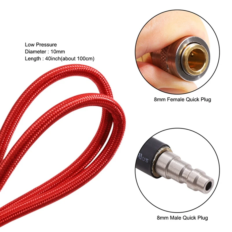 Hose Remote Line Airsoft Air Hose Remote Line With (US)Foster QD 40 Inch Low Pressure MAX 300 PSI Red