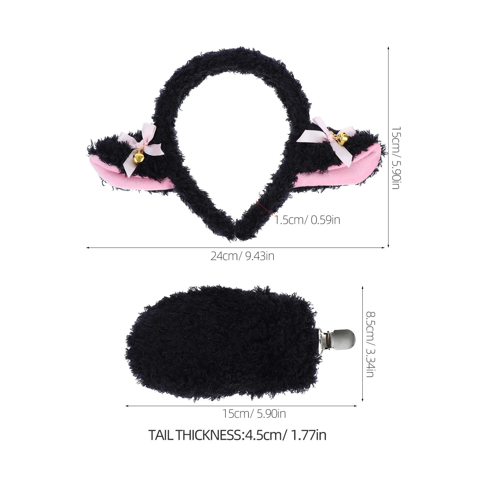 1 set 1 set coda di fascia per agnello per morbido pile di pecora costume da festa cosplay set di accessori per animali di Halloween