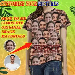 Custom Your Photo/name Print T Shirt For Women Fashion Trend Sports Short Sleeve Female Hip Hop Harajuku Customized Girls Tee