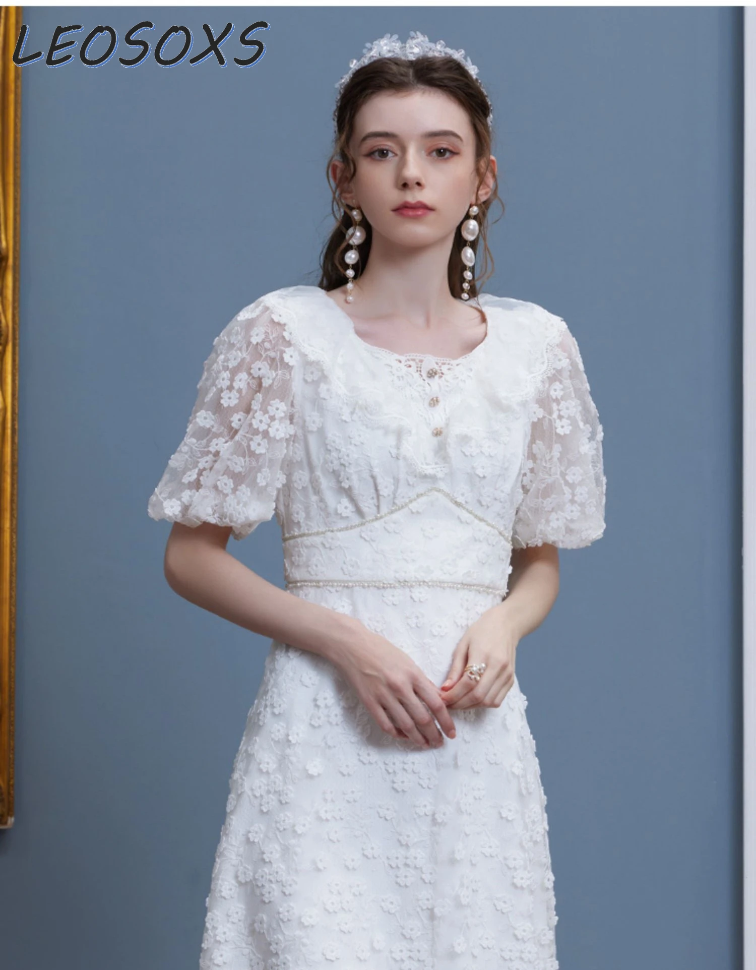 High-End Hot Sale Women's Dress 2024 Summer New French Lace Embroidery Slim White Dress Female Polyamide Bodycon Dress