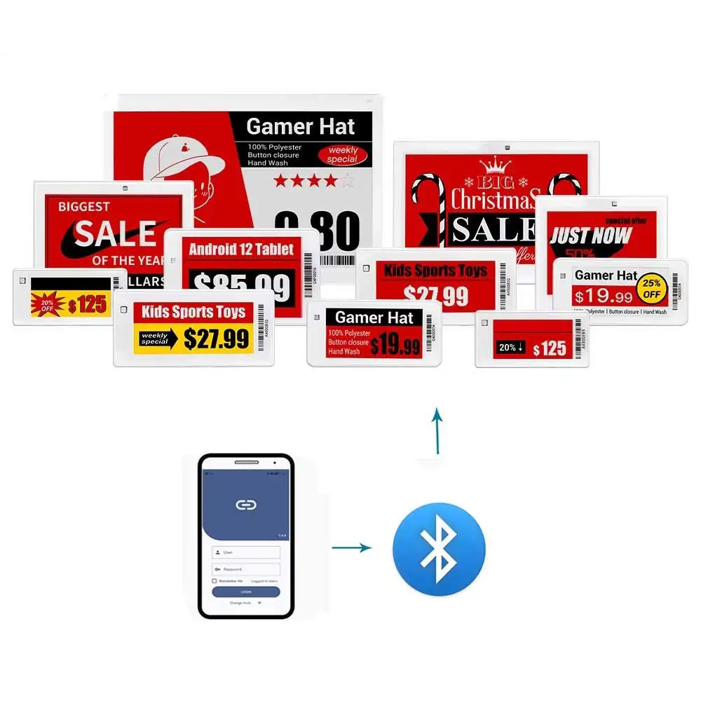 5.83인치 블루투스 전자 가격표 3색 가격표 스마트 디지털 E-링크 전자종이 디스플레이 ESL (슈퍼마켓용)