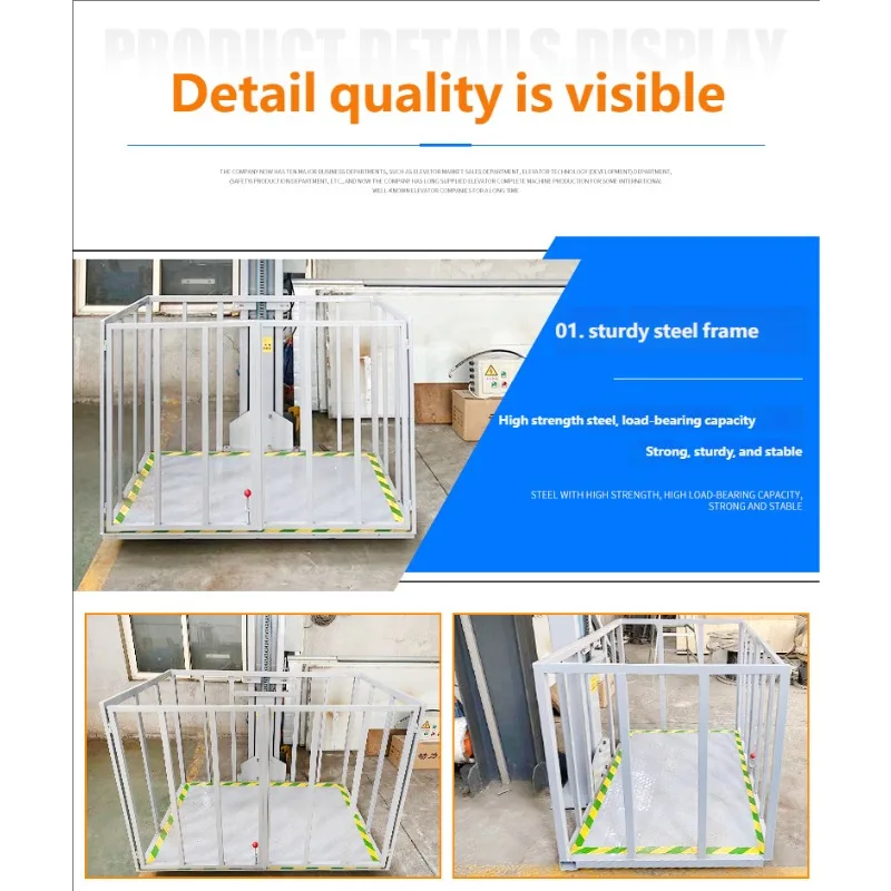 ورشة عمل المستودعات رافعة صغيرة منصة رفع أوتوماتيكية مصعد شحن هيدروليكي للتعامل مع المواد الصناعية