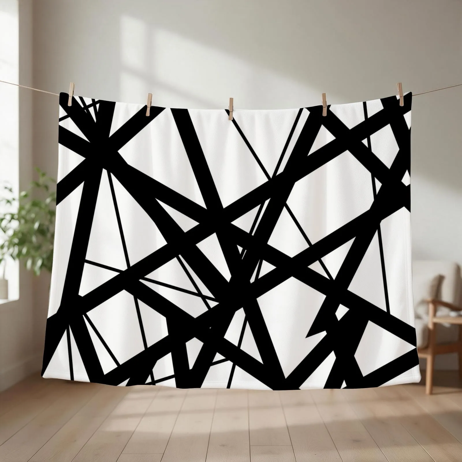 EVH: authentic Black & White Stripes design (pure white) Throw Blanket Single Thermals For Travel blankets ands Nap Blankets