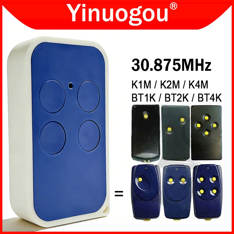 pour BT1K BT2K BT4K K1M K2M K4M Duplicateur de télécommande de porte de Garage 30.875MHz, Code fixe, commande d'ouverture de porte électrique
