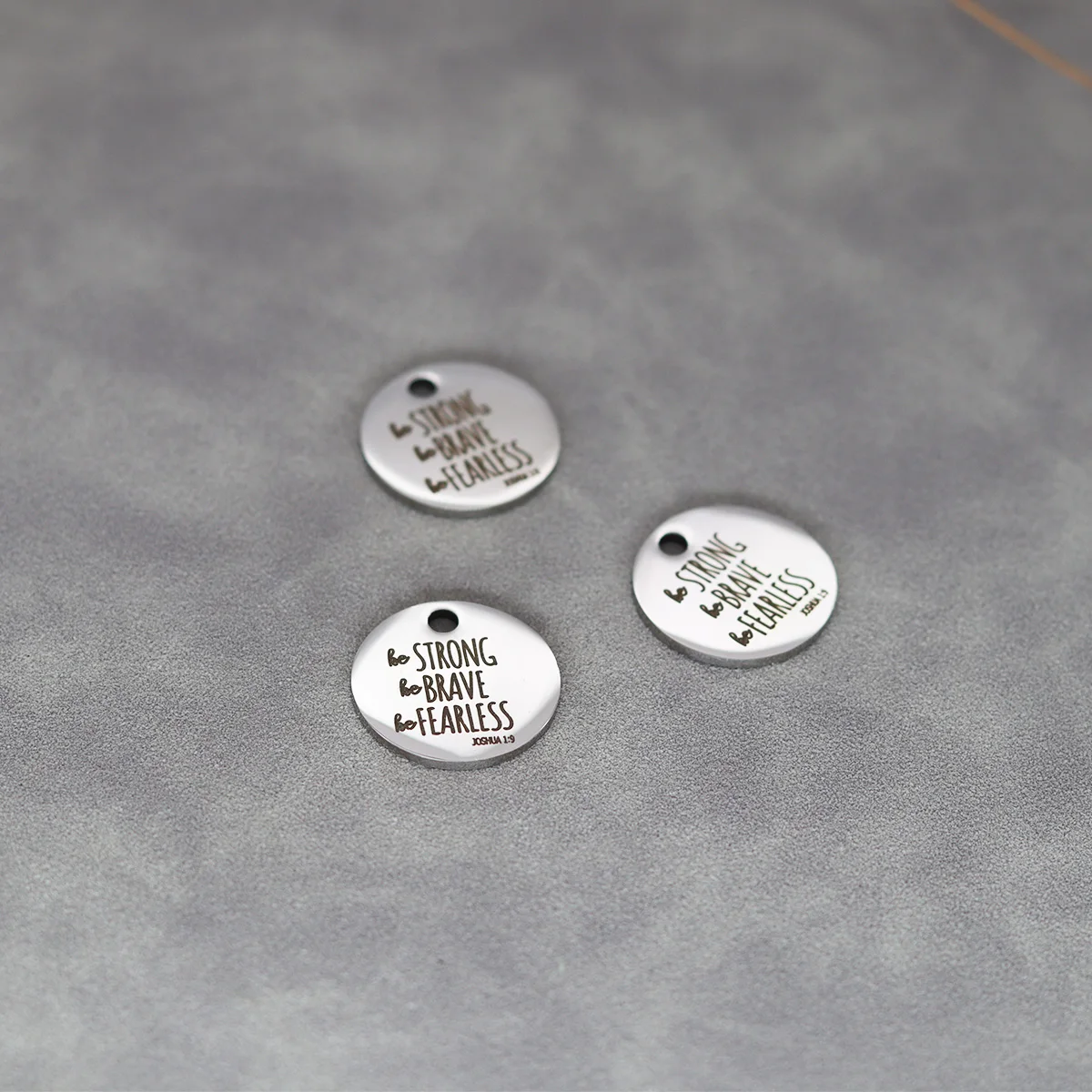 3pcs/Lot Be Strong Be Brave Be Fearless Laser Engraved Stainless Steel Bulk Charms for  LzTopic Jewelry Making Handmade Material