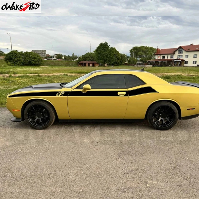 2pcs Car Body Side Accent Stripes for Dodge Challenger 2008-2023 RS Waistline Waterproof Decal Graphics Vinyl Tuning Stickers view 3
