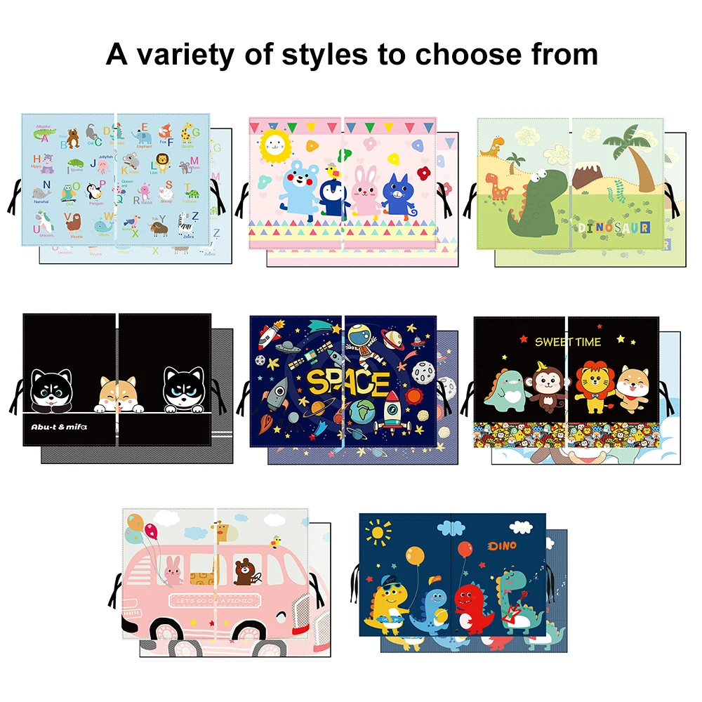 2 Layers Telescopic Car Window Shades for Kids with Magnetic Mosquito Net UV Protection Sunshade Block Mesh Curtain Sun Cover