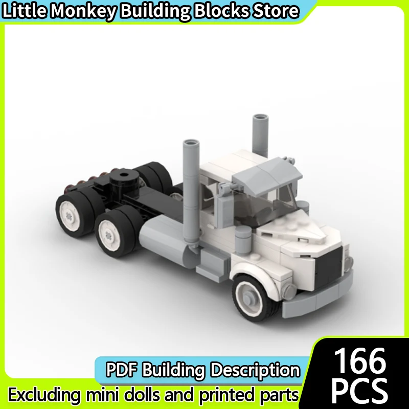 

City Car Model MOC Building Bricks American Semi Traction Truck V2 Modular Technology Children Holiday Gifts Assemble Toys Suit