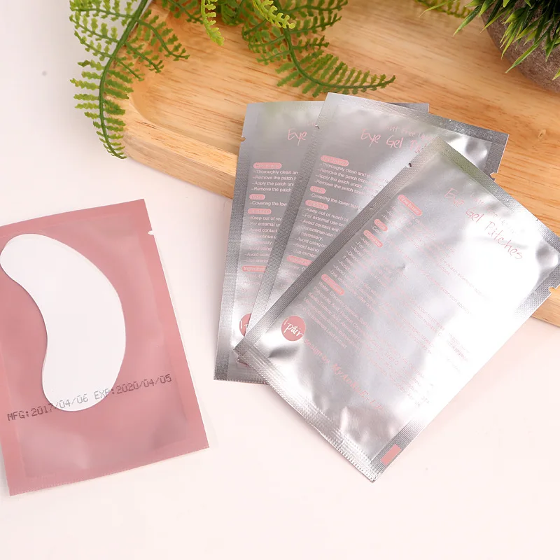 50/100 pares almofada de cílios gel remendo enxertia chicote sob remendos de olho rosa embalagem adesivo extensão de cílios ferramentas de maquiagem