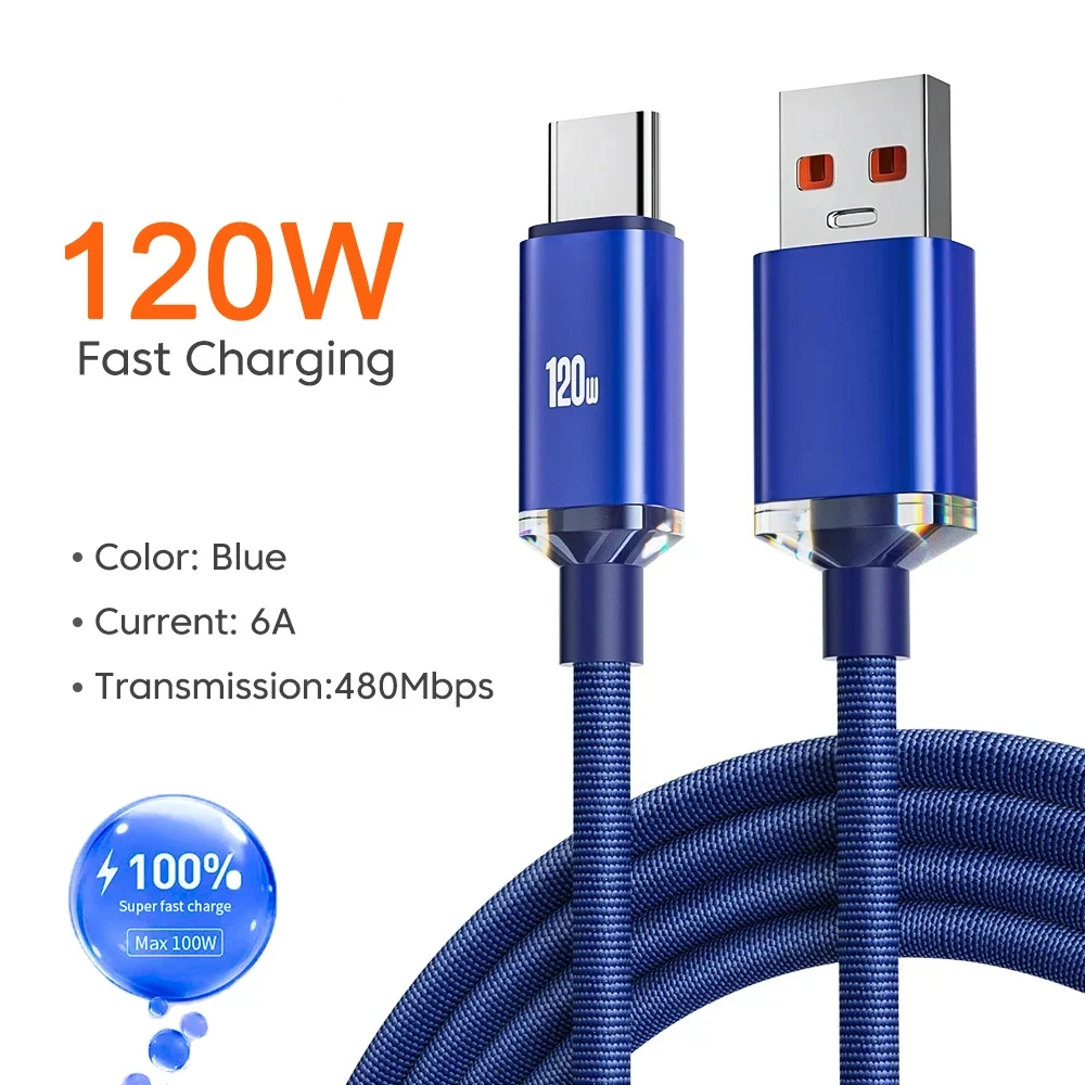 Кабель USB Type-C для Xiaomi 13 Samsung S23, 6 А, 120 Вт