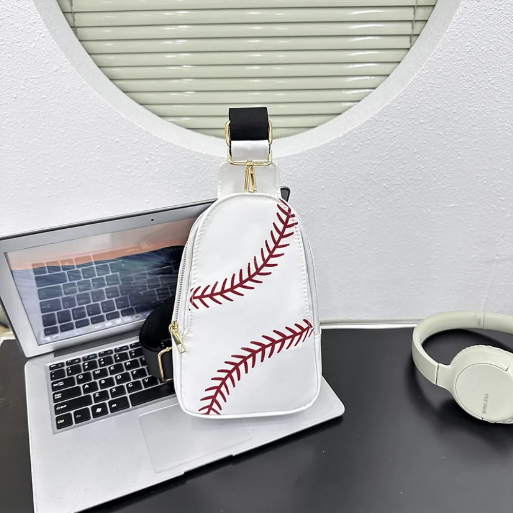

Leisure Baseball Sling Bag Rugby Fitness Sports Nylon Chest Bag Large Capacity Water-Resistant Football Waist Bag Woman Girls