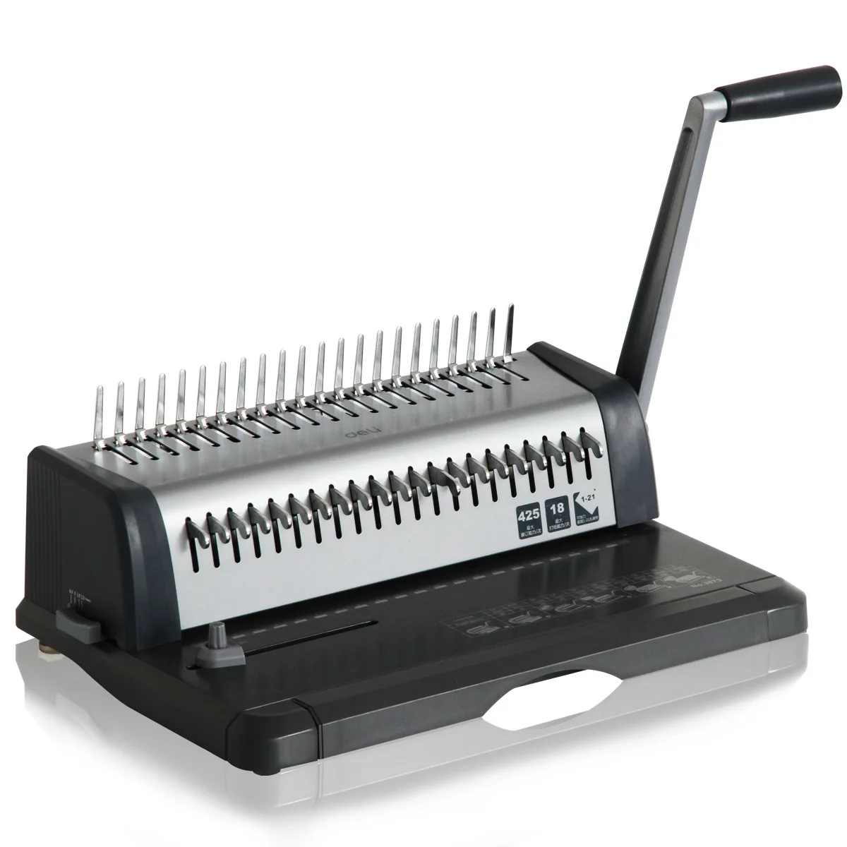 DL3873 21-Hole Handheld Comb Binding Machine Heavy-Duty Progressively Retractable Knife Puncher Manual Binding Machine