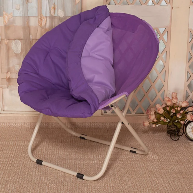 Moon Chair Folding Padded Oval Round Moon Saucer Camping Fishing Portable Picnic Black Seat Mesh Chair Cover Not Including Chair