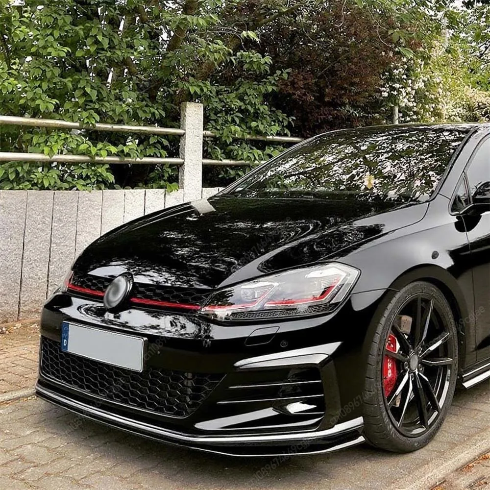 

For VW Golf MK 7.5 GTI 2017 2018 2019 2020 Gloss Black Tuning Car TCR Style Front Bumper Lip Diffuser Spoiler Splitter Body Kits