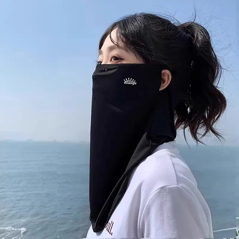 Ice Silk Full Face Sun Mask Unisex UV Protection Cycling Outdoor Neck Cover Breathable Face Shield Scarf​