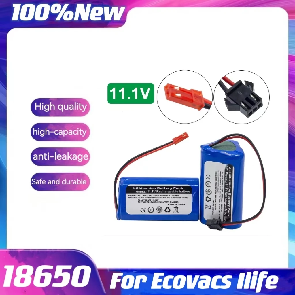 

11.1V Battery For Ecovacs Ilife V1 V3 X3 X5 V5S CW310 CEN250 CEN330 CEN332 CR333 For Lefant M501A 890 Slim Robot Vacuum 3500mAh