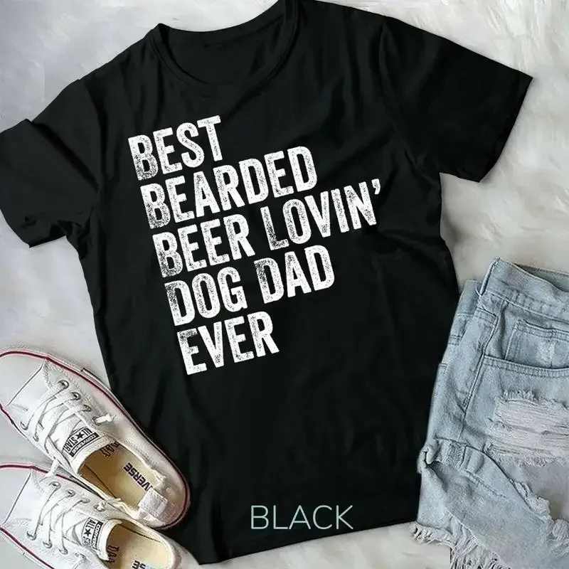Mens Best Bearded Beer Lovin Dog Dad T Shirt Pet Lover Owner Unisex Form T Shirt