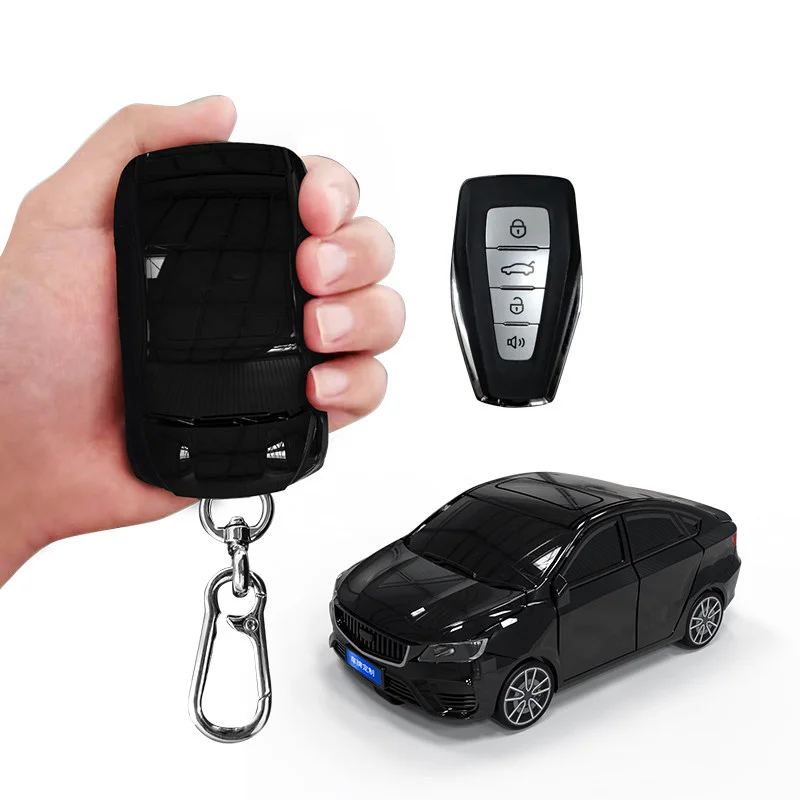 Car Model Key Case for Geely Coolray X6 Geometry C Emgrand Global Kulrey Hawk GX7 Okavango Remote Car Key Cover Fob Keychain
