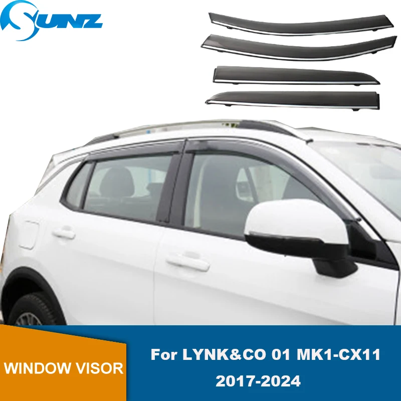 Side Window Deflectors For LYNK&CO 01 MK1-CX11 2017 2018 2019 2020 2021 2022 2023 2024 Sun Rain Guard Door Visor Weathershield