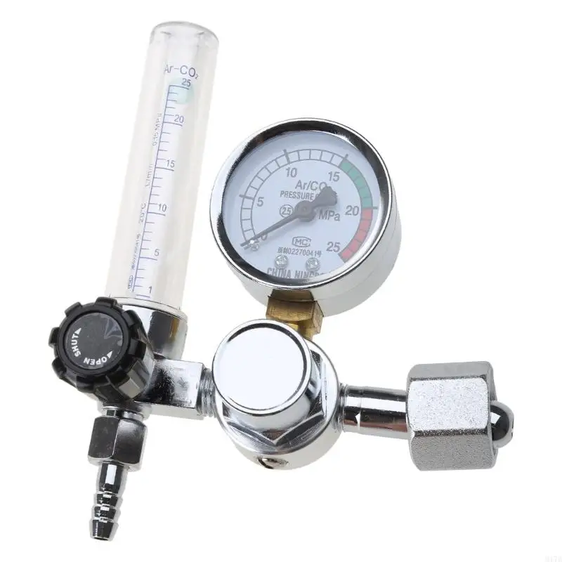 M17D Industrial Grade Argon CO2 Meter Regulator Mig Tig Meter Pressure Gauge 0-25MPa Zinc Alloy & Plastic