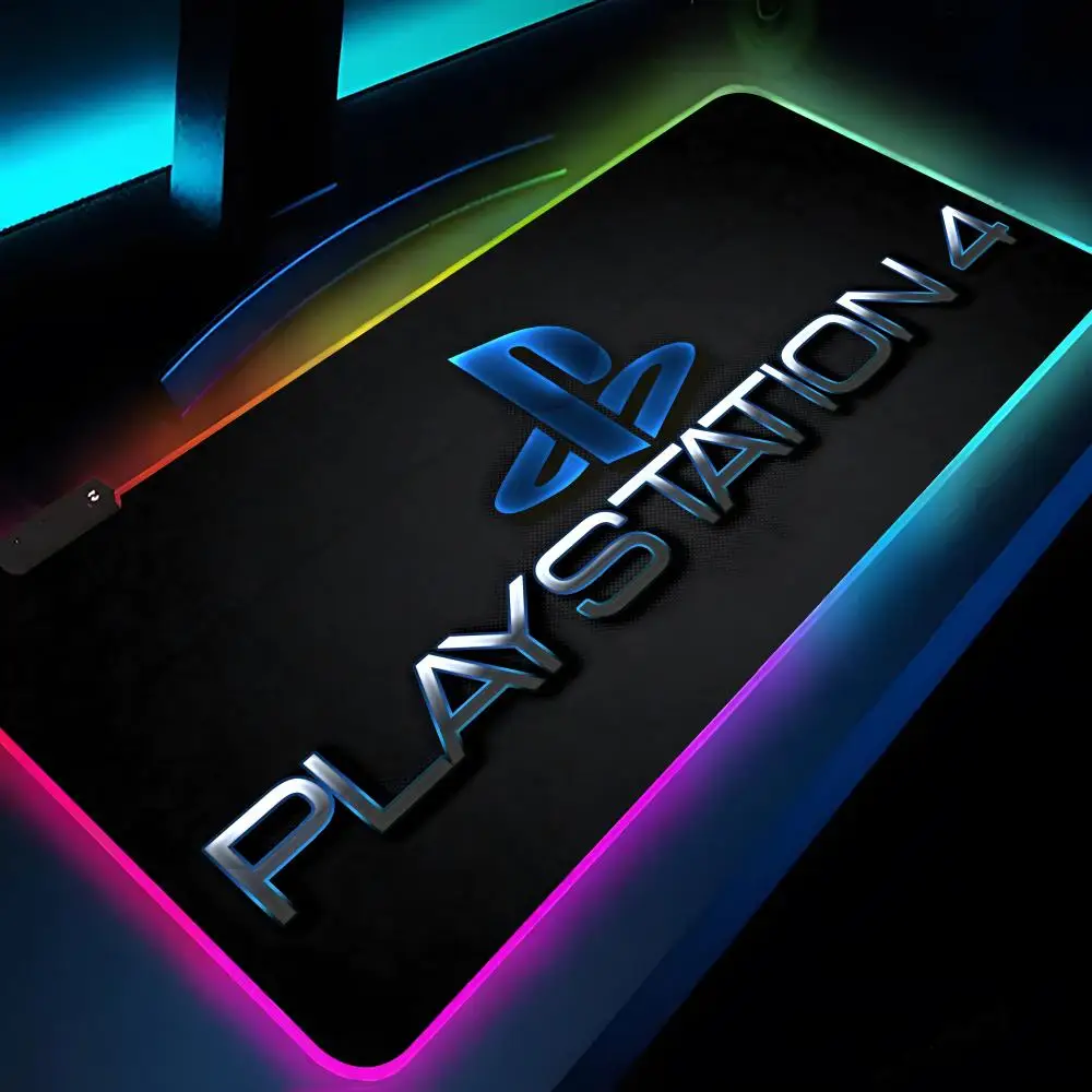 Speed P-playstation Mouse Pad Rgb Xxl Laptop Mat Gaming Mousepad Backlit Keyboard Gamer Girl Table Pads Desk