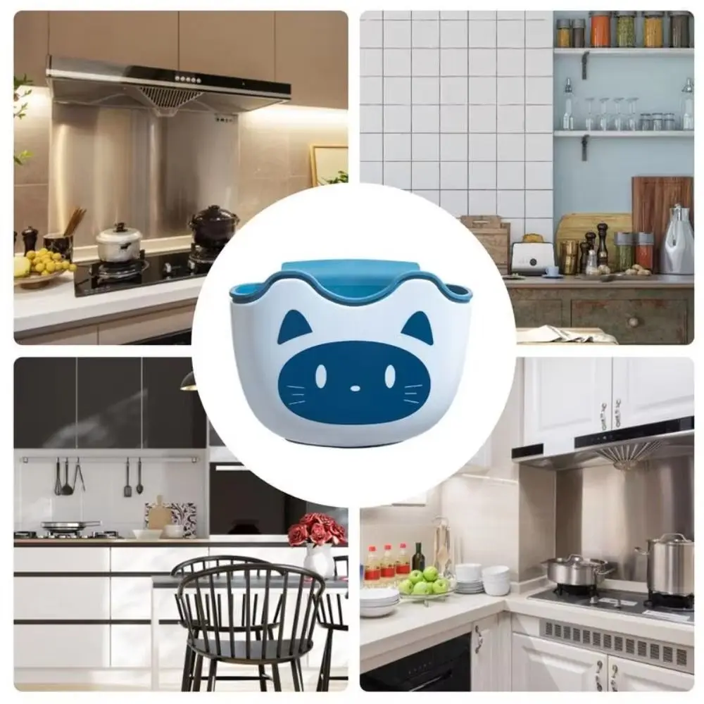 Cute Cat with Drainage Kitchen Sink Holder Adjustable Cartoon Drain Rack Kitchen Organizer Kitchen Accessories