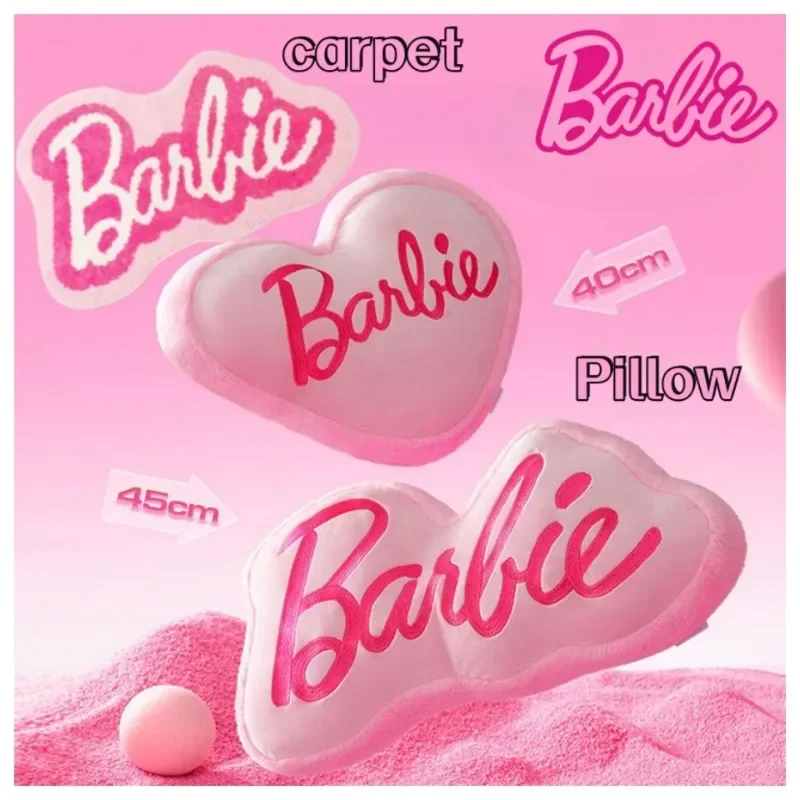 

Anime Miniso Barbie Pillow Carpet Kawaii Soft Comfortable Plush Cushion Cartoon Cute Pink Absorbent Floor Mat Girl Birthday Gift