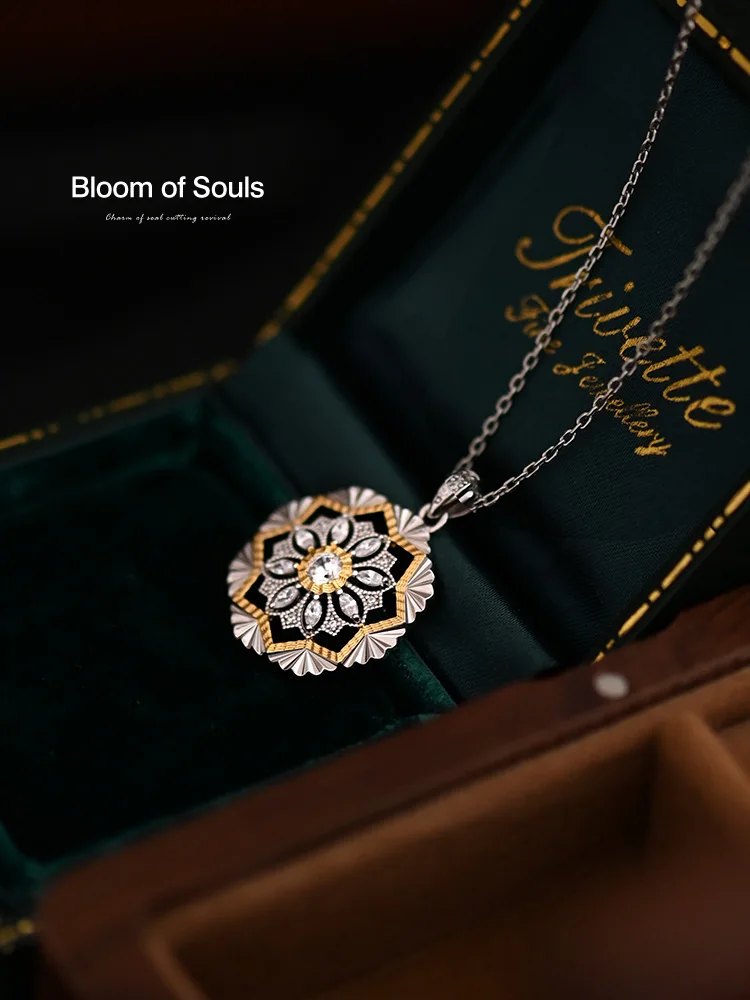 Splendid Journey Original Design S925 Sterling Silver Skeleton Light Luxury High French Vintage Necklace