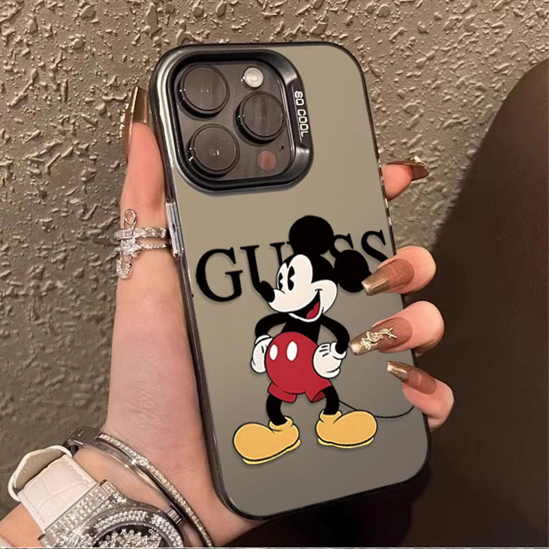 Disney Mickey Minnie G-GueSs Case for Samsung Galaxy S23 S24 Ultra A54 A34 A24 A14 A73 A53 A33 5G S22 S21 Plus FE Note 20 Cover