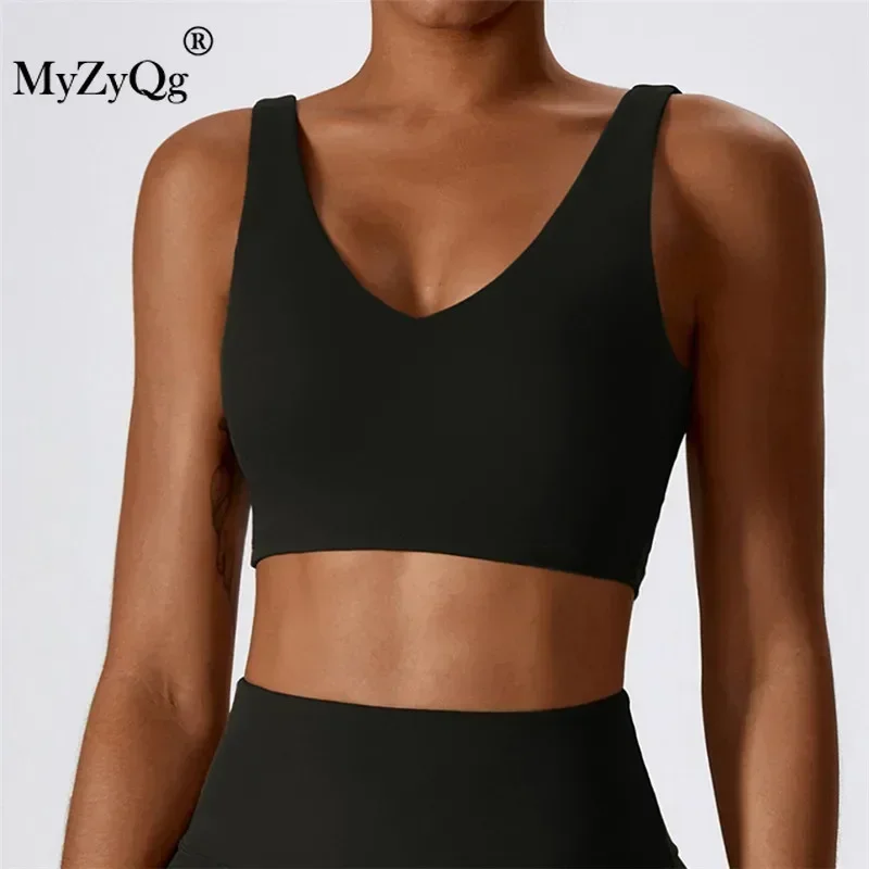 MyZyQg Women High Strength Naked Yoga Bra Shock-proof Tight Sports Underwear Pilates Running Fitness Vest Cute Tank Tops