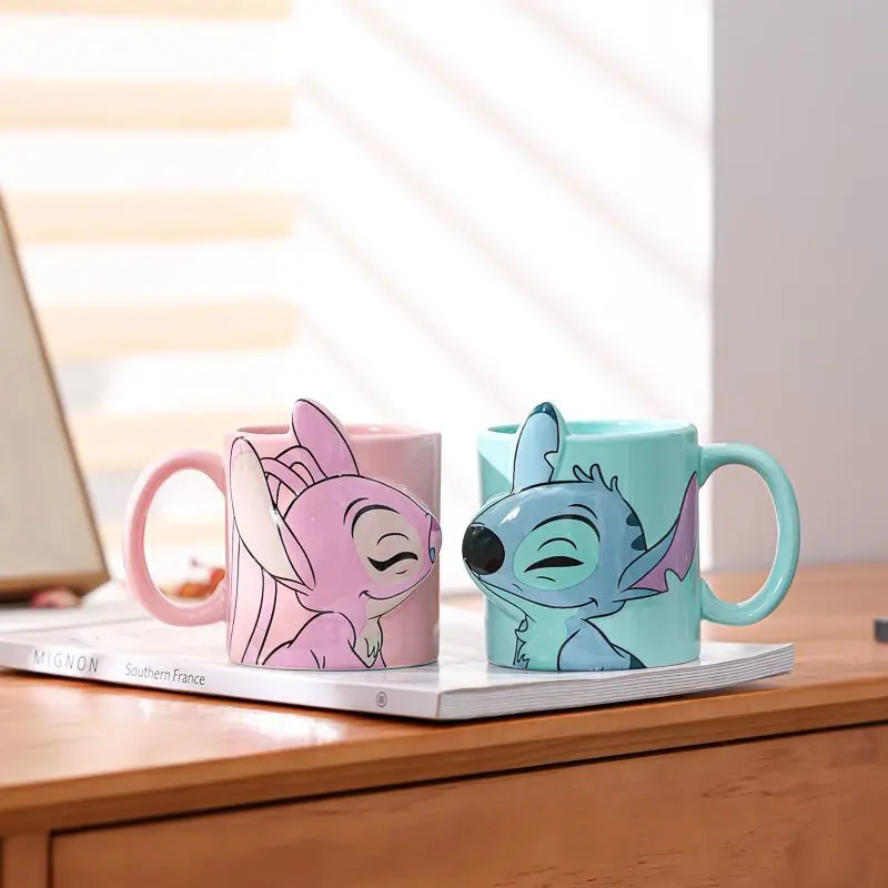

Disney animation Lilo & Stitch ceramic mug, breakfast coffee cute water cup office milk cup couple style