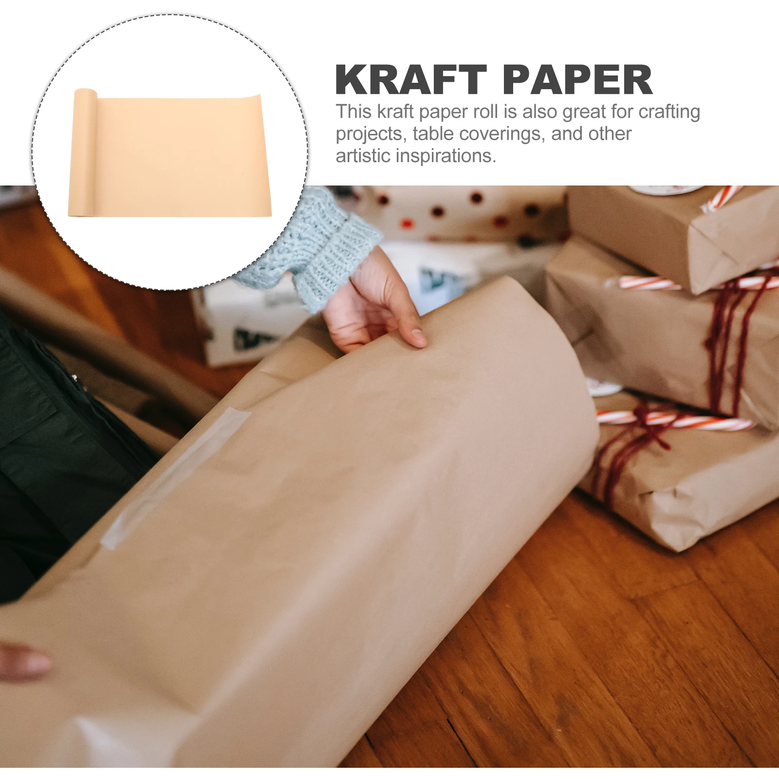 

Kraft Paper Roll 44cmx30m Light Brown DIY Craft Gift Wrapping Paper Birthday Wedding Holiday Packaging Materials Art Supplies