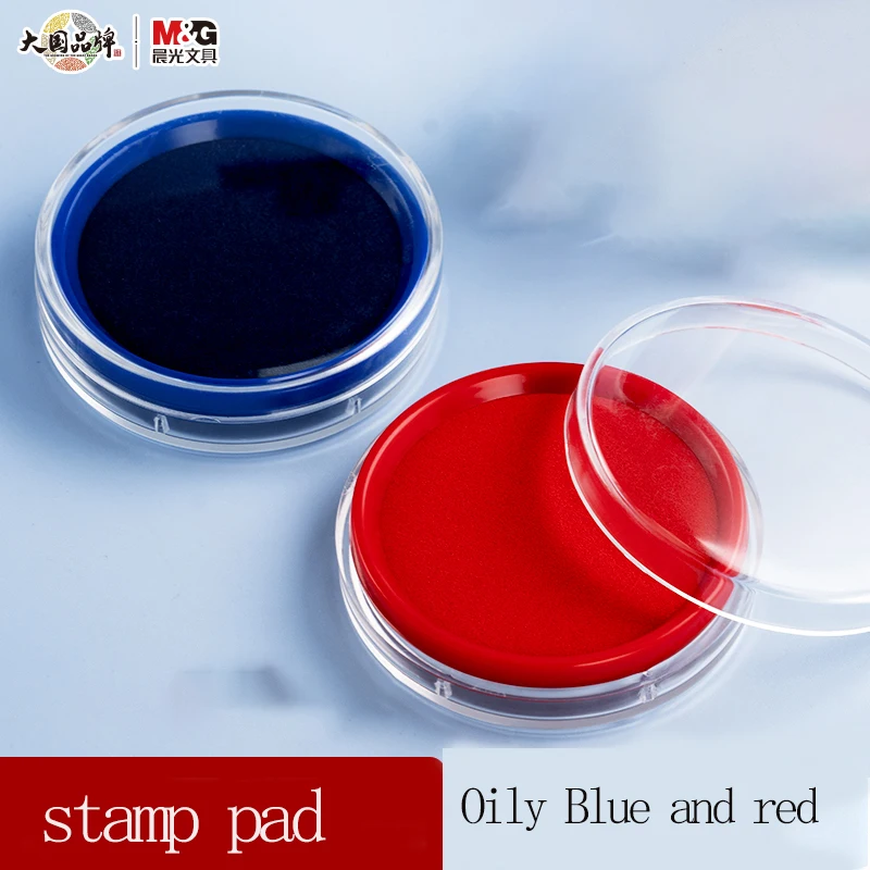 

M&G Ink Pad Oil-based Blue and Red, Sponge Tank, Suitable for Financial, Contract Stamping, Office Financial Supplies