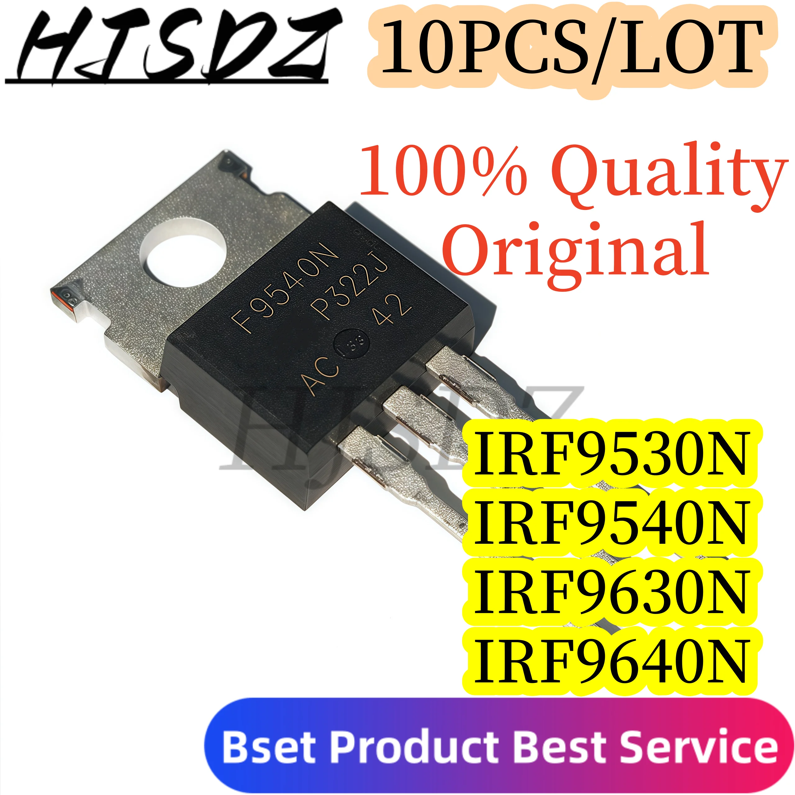 

10 шт./лот, 100% качество, оригинальный IRF9530N IRF9530 IRF9540 IRF9630 IRF9640 TO-220 MOSFET de potencia