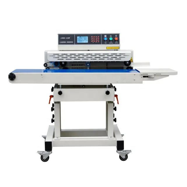 Double Heating Continuous Heat Sealer Machine for PP PE Aluminum Foil Pouch Plastic Bags