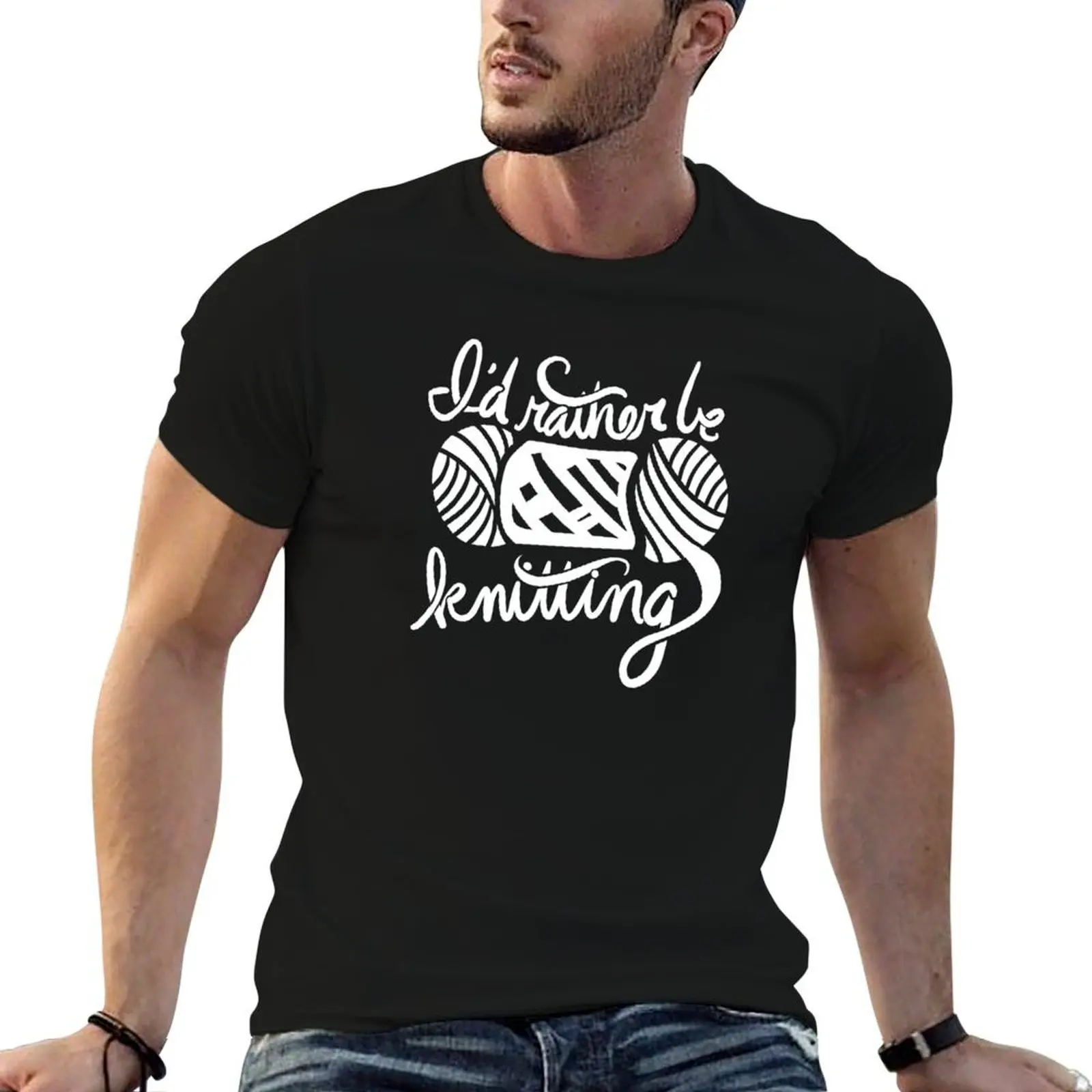 

I'd rather be Knitting T-Shirt t shirt man luxury man graphic t shirt T-Shirt