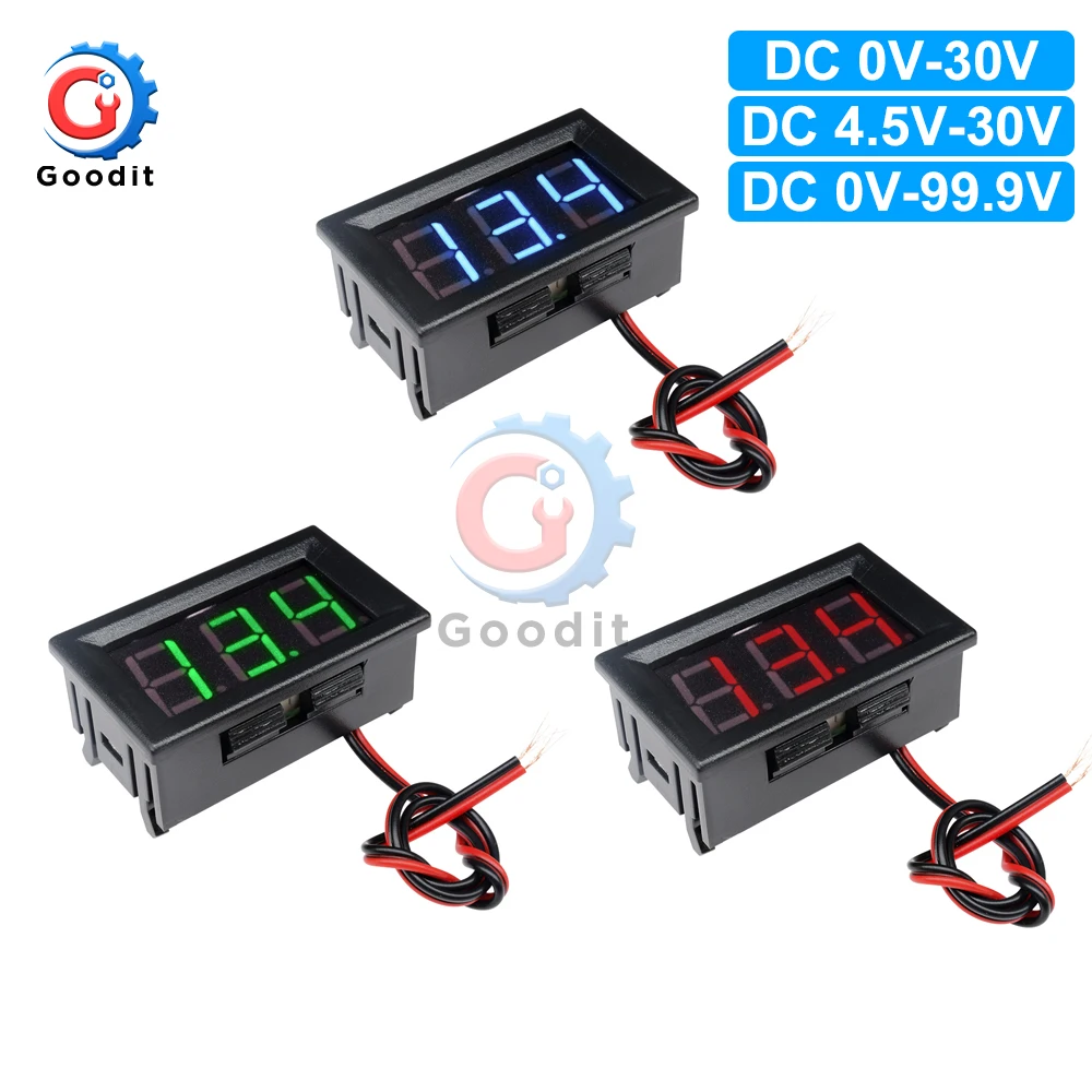 

DC4.5V-30V Waterproof Digital Voltmeter Car Boat Motorcycle 0.56inch LED Display Volt Voltage Meter Mini Tester Panel Ammeter