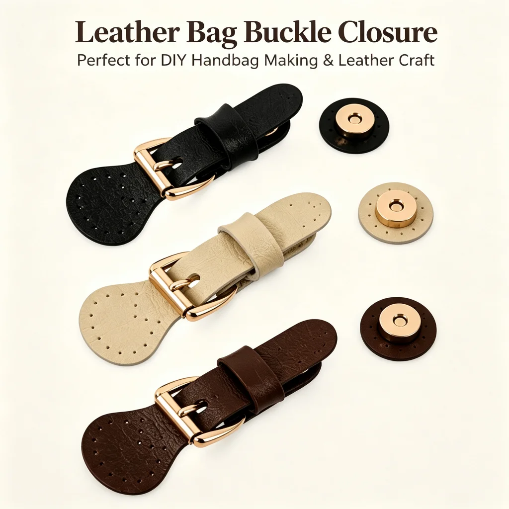 1Pcs Bag Buckle Lock Cowhide Bag Sew On Snap Closure Bag Latch With Iron Alloy Button For Handbag Shoulder Bag Purse DIY Making