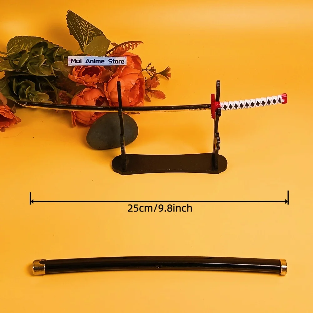 10 polegada katana anime mini estatueta de metal mini samurai sabre aço ninja faca espada tamanho real japonês katana brinquedo afiado presente