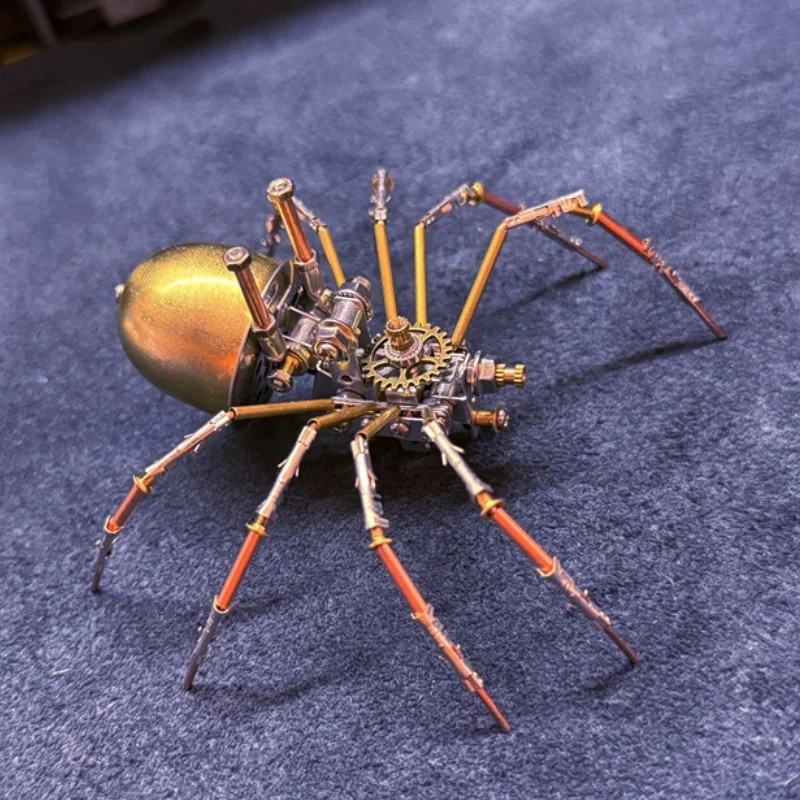 Diy aranha metal modelo kits de construção para adultos crianças cyberpunk insetos mecânicos montagem brinquedo 3d quebra-cabeças brinquedos presente