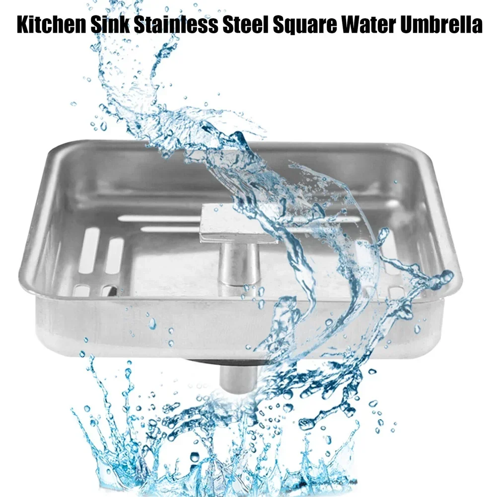 Square Kitchen Sink Strainer  Stainless Steel Construction  Protects Drains From Hair And Debris  Easy To Install And Clean