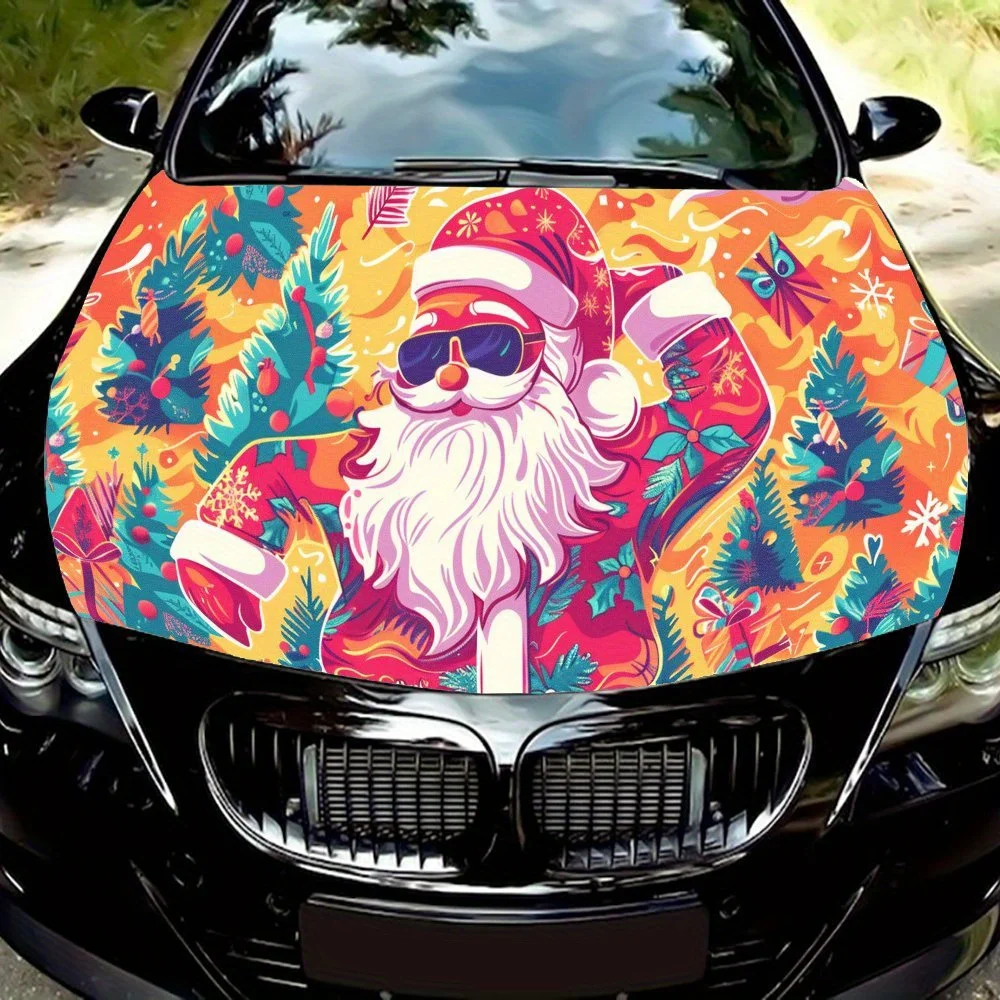 

Colorful - Forest Santa Pattern Car hood stickers, waterproof self-adhesive car vinyl stickers, car decoration protection sticke