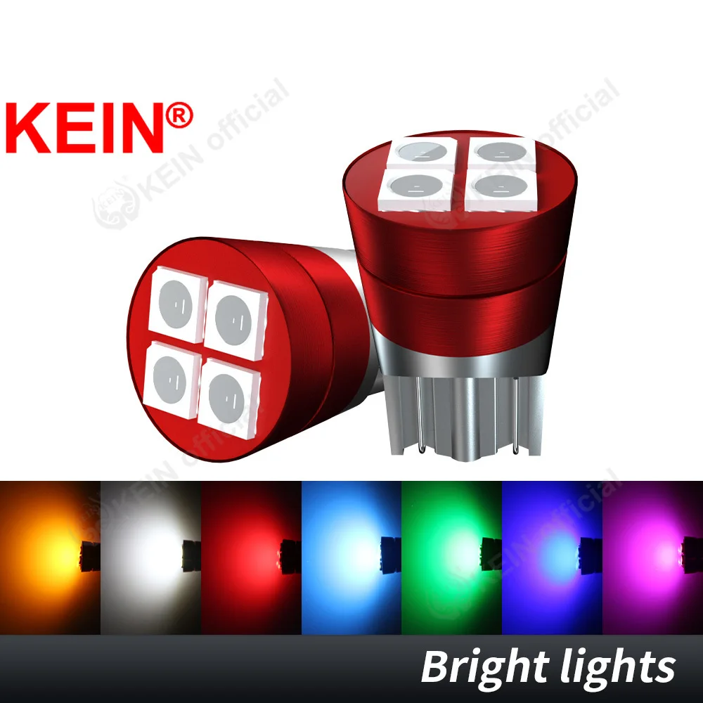 KEIN 10PCS 12V 24V T10 Led Bulb W5W 5W5 168 194 Car Interior Reading Dome Light Parking Tail Position Truck Pickup Lamp Yellow
