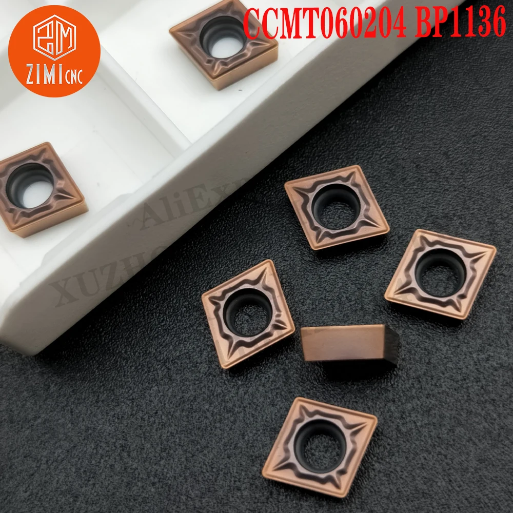 CCMT060204 BP1136 CCMT 060204 외부 초경 CNC 도구 기계적인 금속 선반 밀링 커터 초경 인서트 터닝 인서트